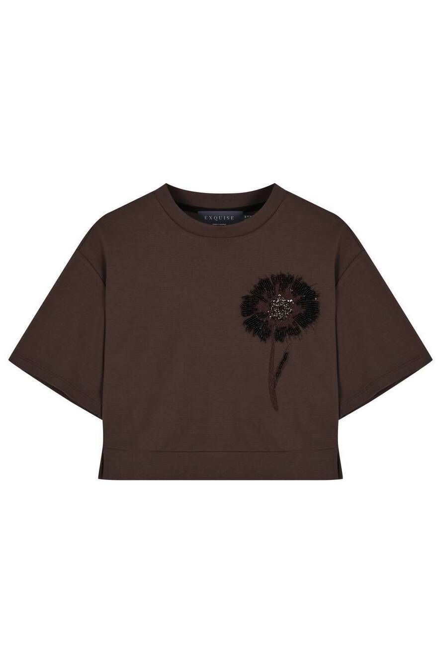 NEW EXQUISE women's brynn t-shirt in brown